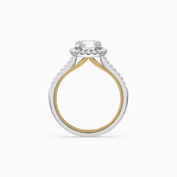Round Halo Lab Diamond Engagement Ring