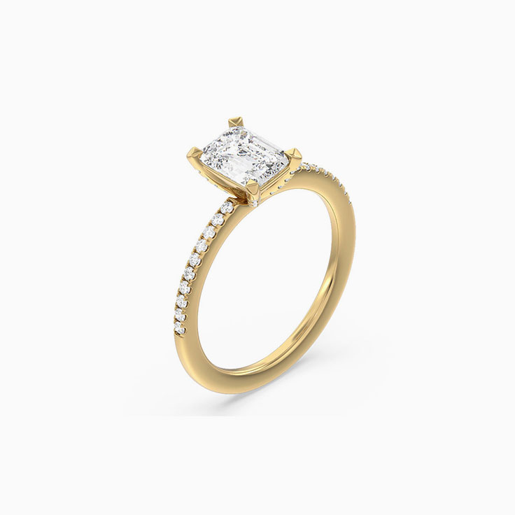 Emerald Lab Grown Engagement Ring