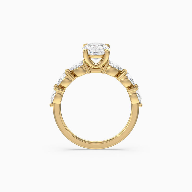 Oval And Pear Lab Diamond Engagement Ring