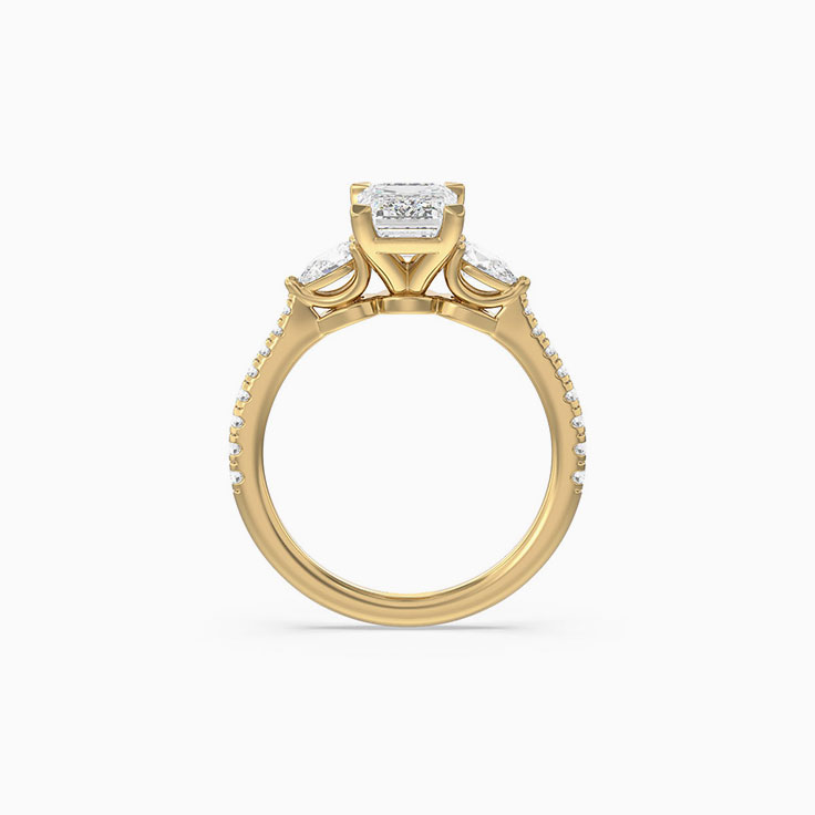 Emerald And Pear Lab Diamond Engagement Ring