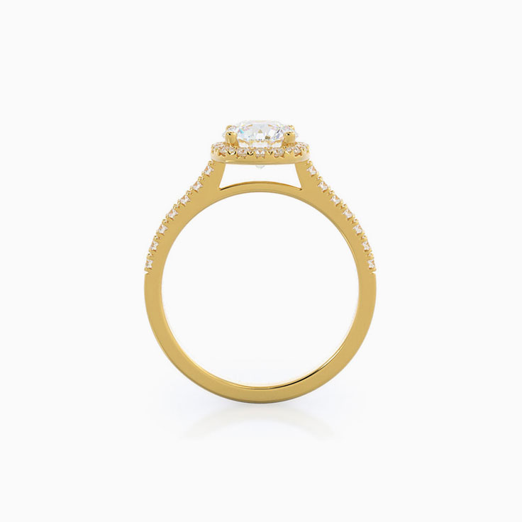Round Brilliant Halo Lab Diamond Engagement Ring