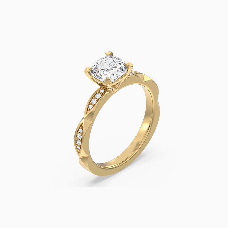 Solitaire Cushion Lab Diamond Ring