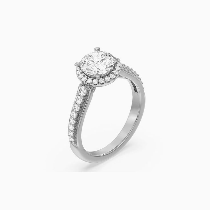 Lab Grown Round Diamond Engagement Ring