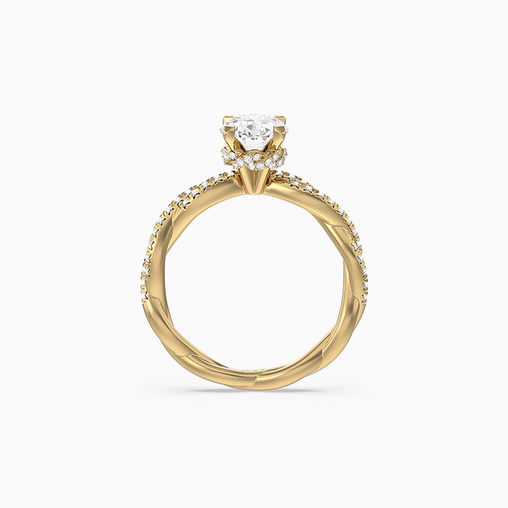 Braided Lab Grown Oval Diamond Engagement Ring