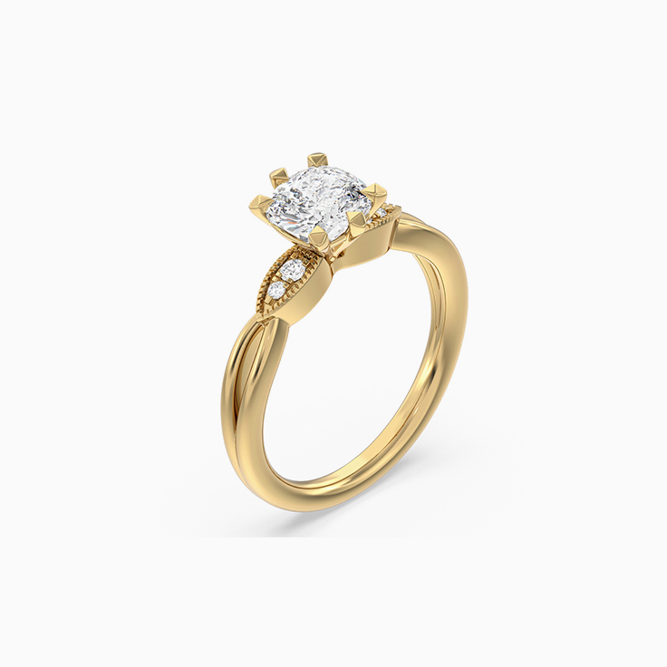 Lab Grown Cushion Cut Diamond Engagement Ring