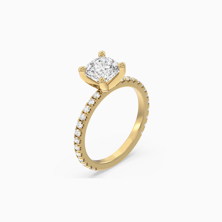 Full Eternity Lab Grown Cushion Shape Diamond Engagement Ring