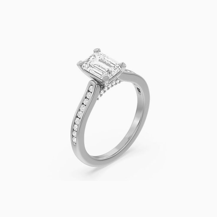 Emerald Cut Lab Grown Diamond Engagement Ring