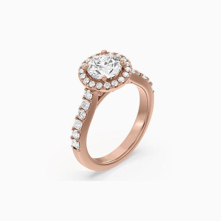 Elegant Lab Grown Round Diamond Engagement Ring With Halo