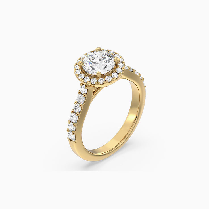 Elegant Lab Grown Round Diamond Engagement Ring With Halo