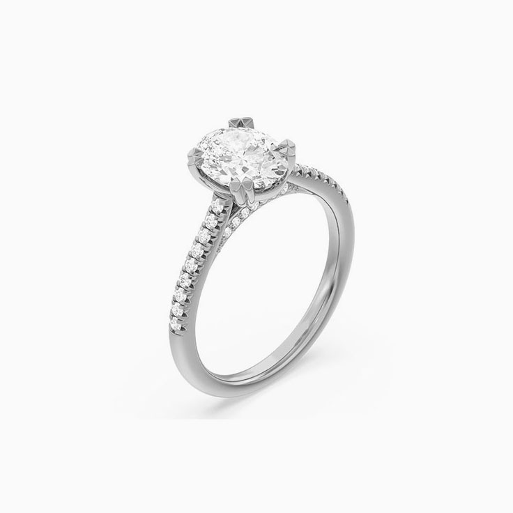 Womens Lab Diamond Oval Engagement Ring