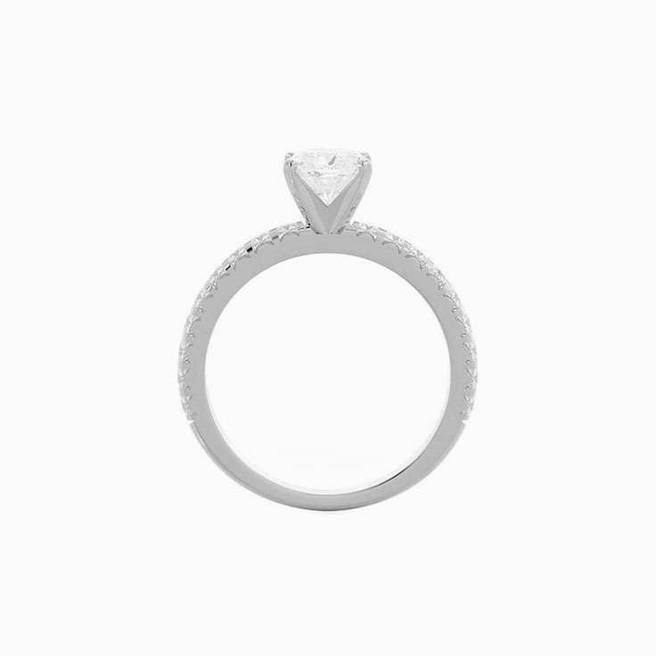 Solitaire Lab Grown Cushion Shape Diamond Engagement Ring