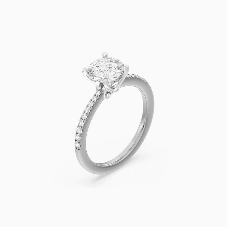 Classic Lab Grown Round Diamond Engagement Ring