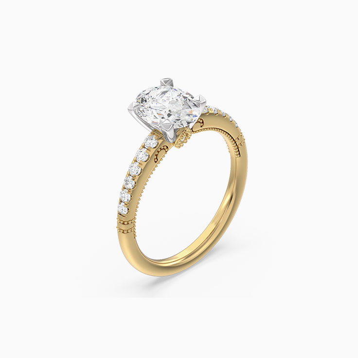 Womens Oval Lab Diamond Engagement Ring