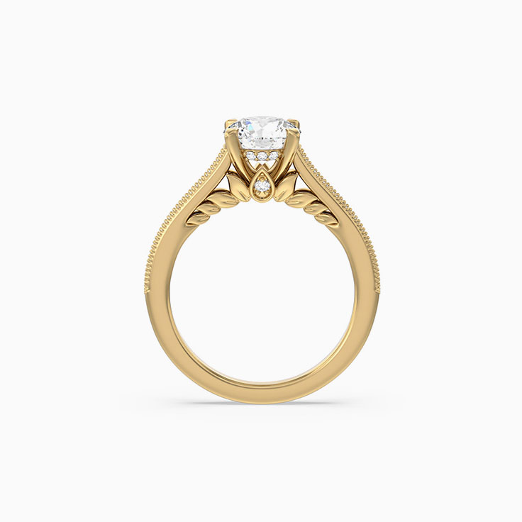 Floral Womens Lab Diamond Engagement Ring