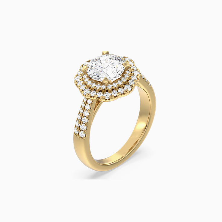 Elegant Floral Womens Lab Diamond Engagement Ring