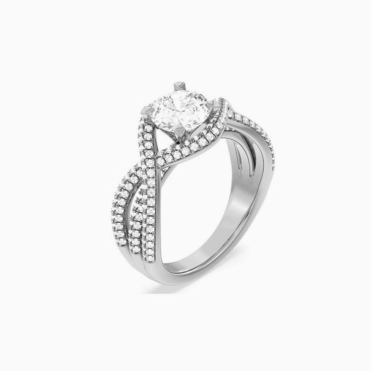Wrapped Lab Diamond Engagement Ring