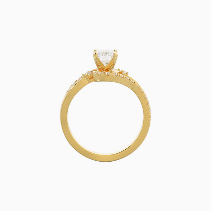 Classic Emerald Lab Diamond Engagement Ring