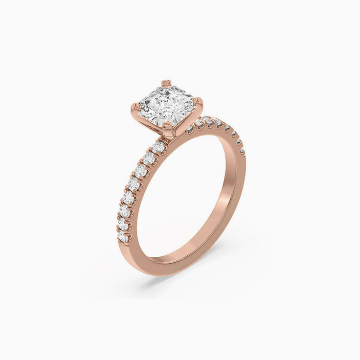 Asscher Cut Lab Diamond Engagement Ring