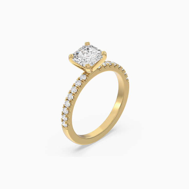 Asscher Cut Lab Diamond Engagement Ring