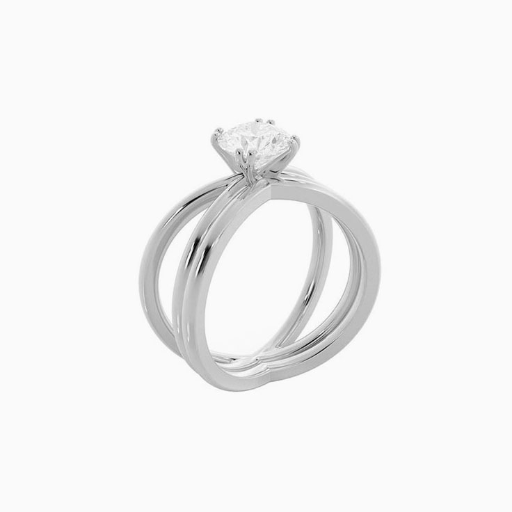 Oval Diamond On A Crossover Shank