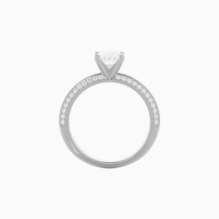 Double Paved Diamond Engagement Ring