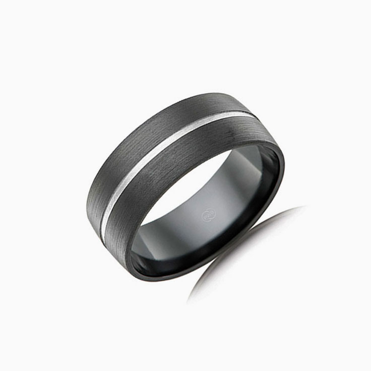 5mm zirconium mens ring