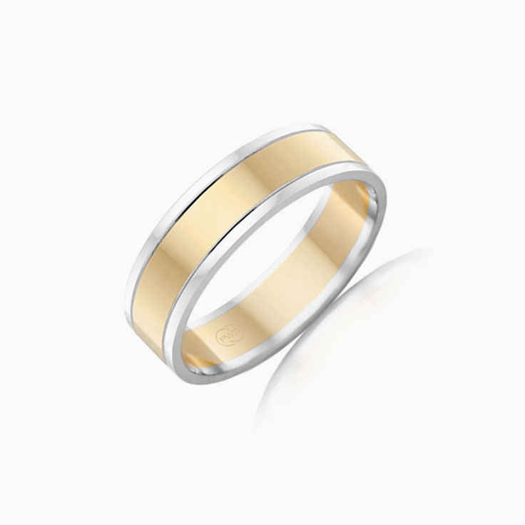 5mm Two Tone Wedding Band