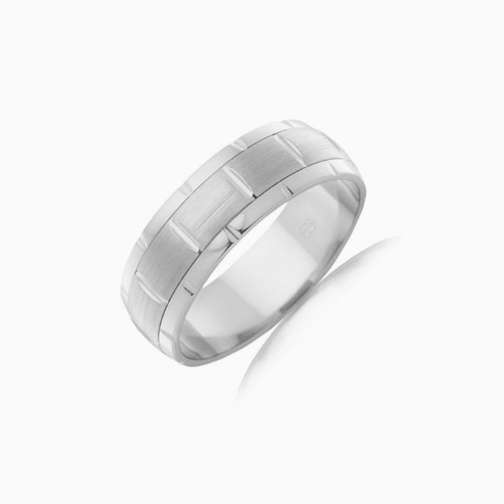 7mm Matt And Polish Mens Wedding Ring