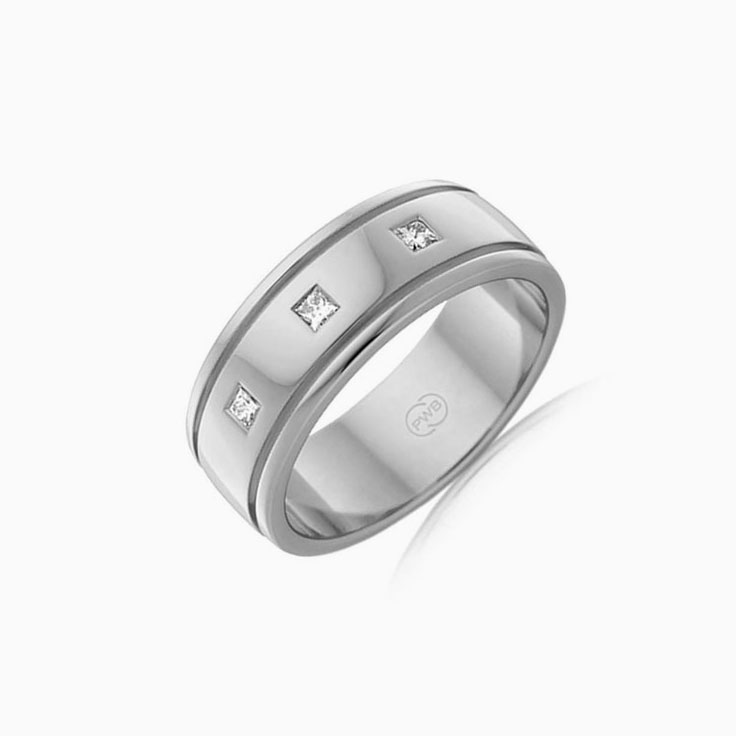 7mm Three Stone Wedding Band