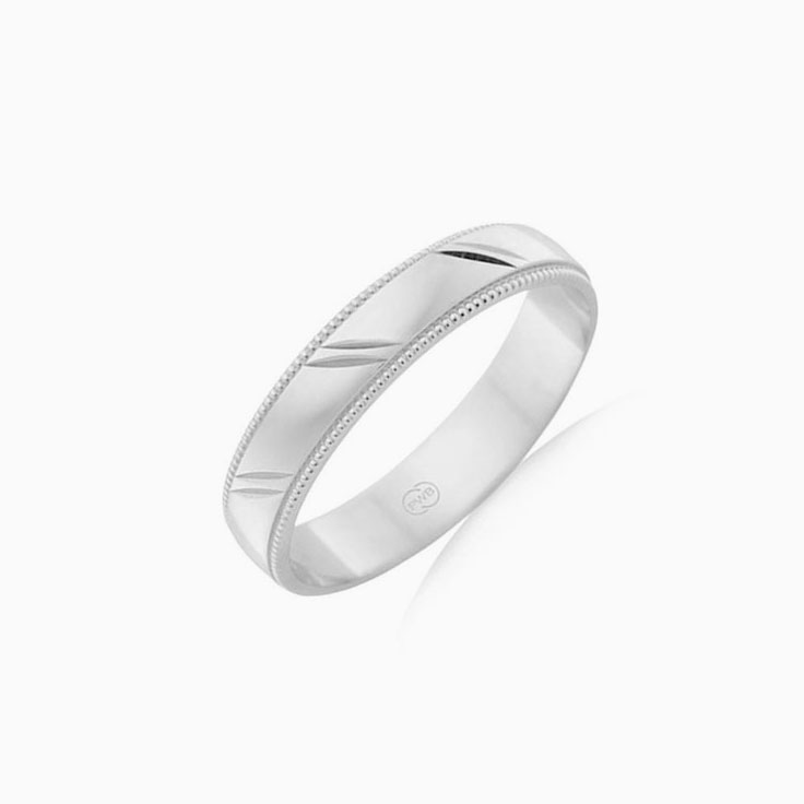 4mm Polished Mens Wedding Ring