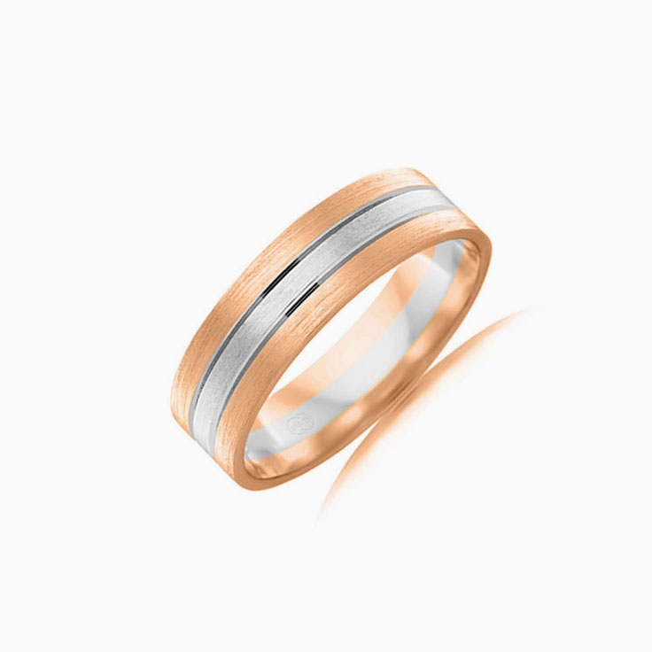 4mm Two Tone Wedding Band