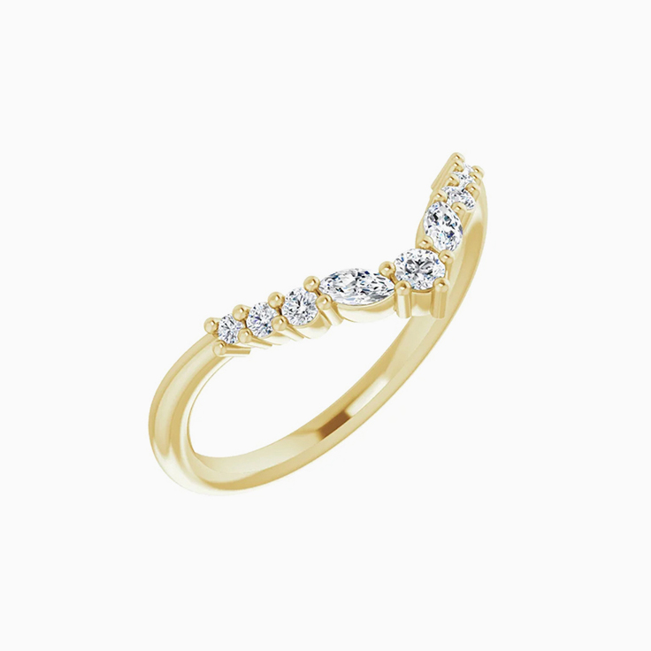 Curved Gold Wedding Band