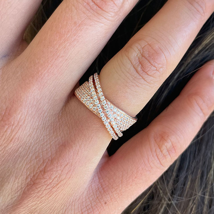 Diamond pave set dress ring