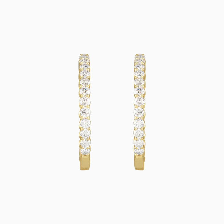 3ct diamond hoop earrings