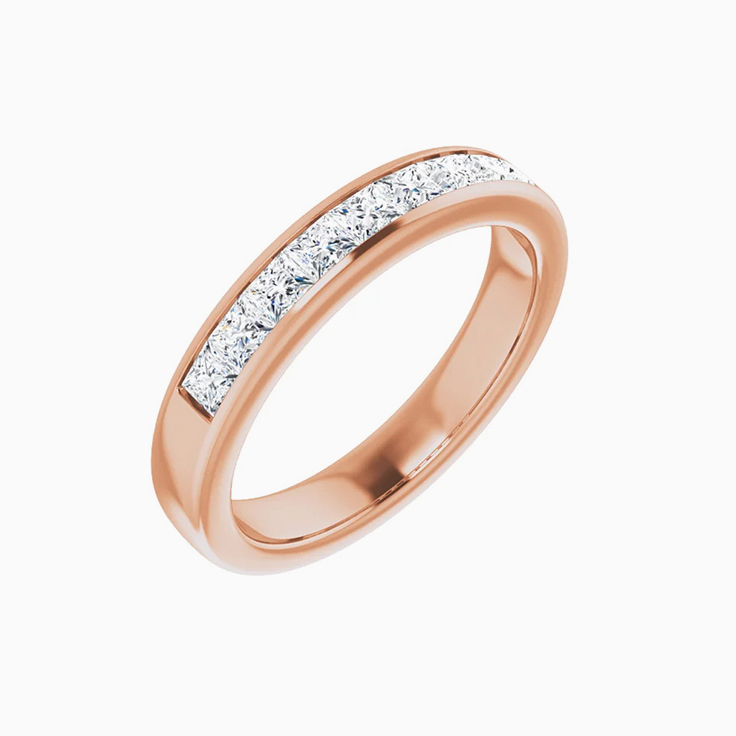 1 carat princess cut diamond wedding band
