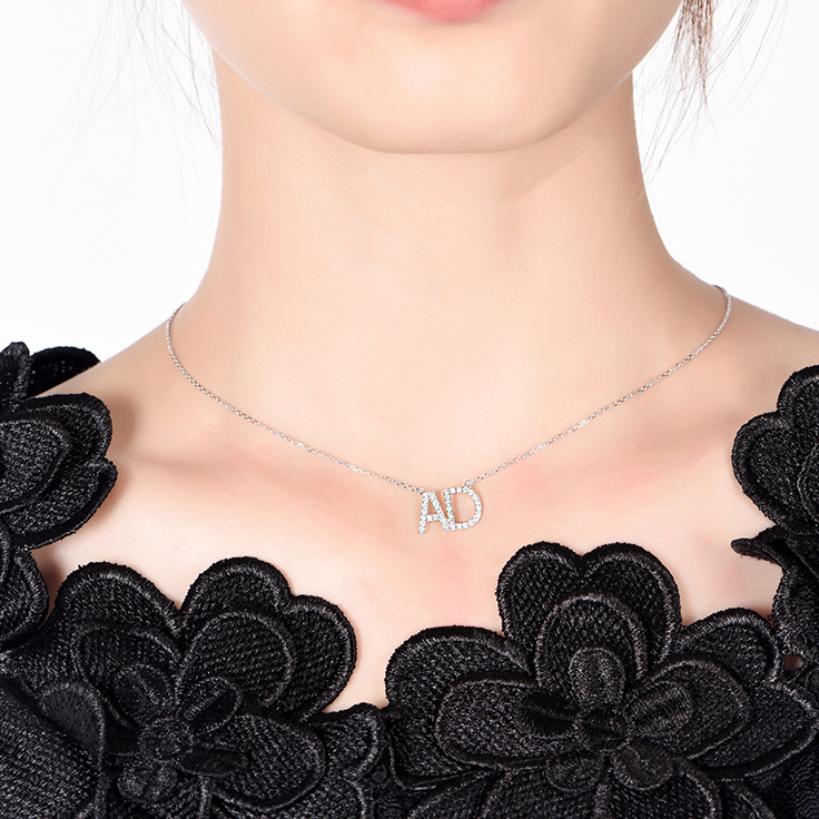 Real diamond sales letter necklace