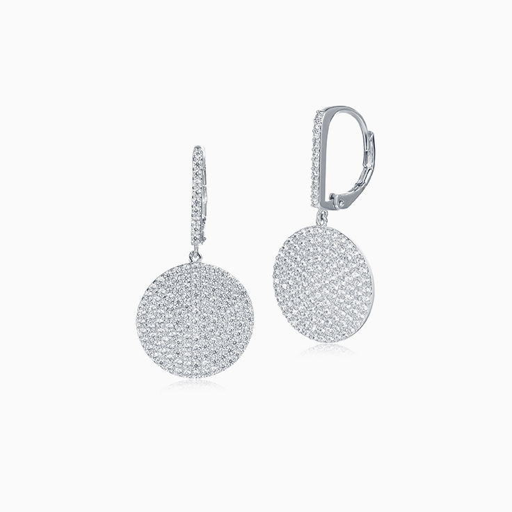 Diamond Disc Earrings