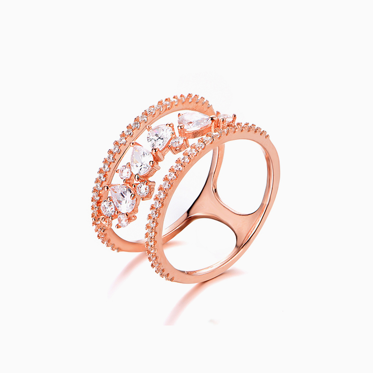 Fancy cut double Band Ring