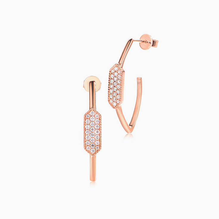 Rosegold Open Hoop Earrings