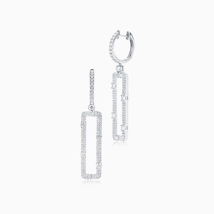 Diamond Bar Earrings