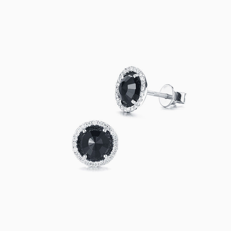 Onyx and Diamond Studs