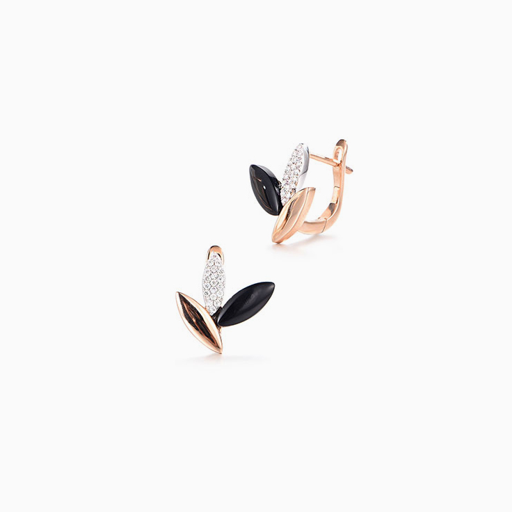 Black Onyx and Diamond Studs