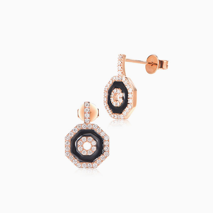 Octagon Diamond Earrings