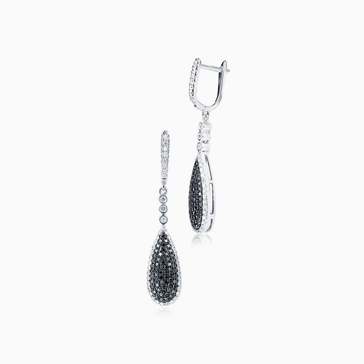 Black Diamond Drop Earrings