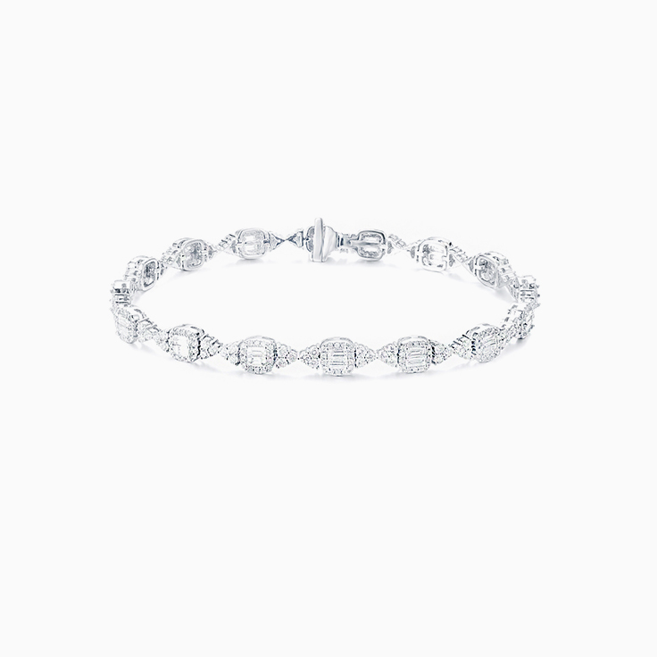 Pear Shape Diamond Cluster Bracelet