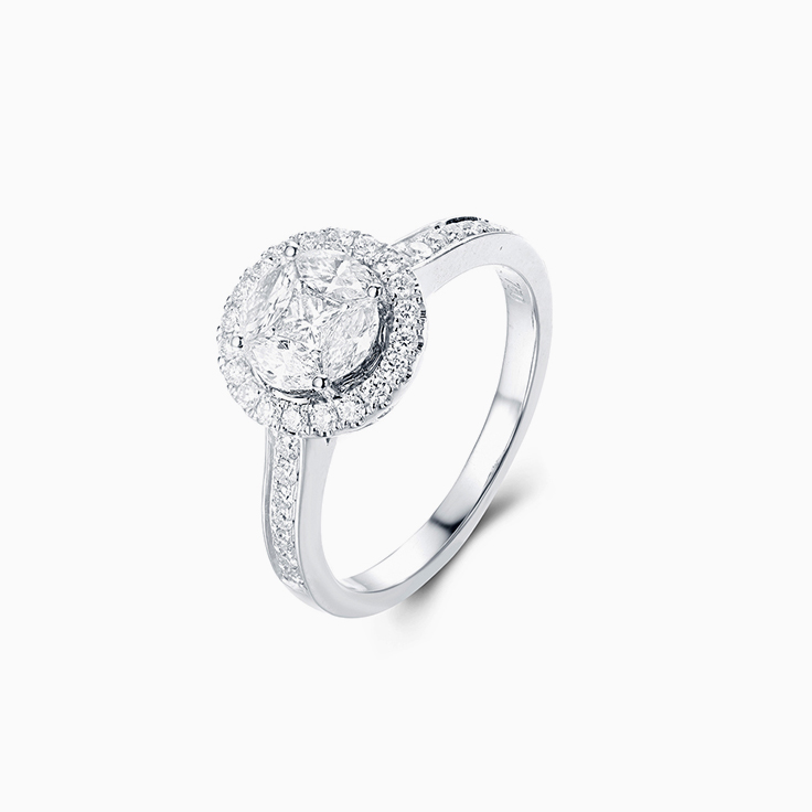 Round Cluster Diamond Ring