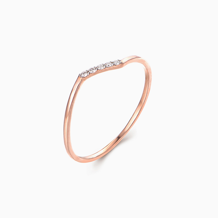 Diamond Curved Stack Ring