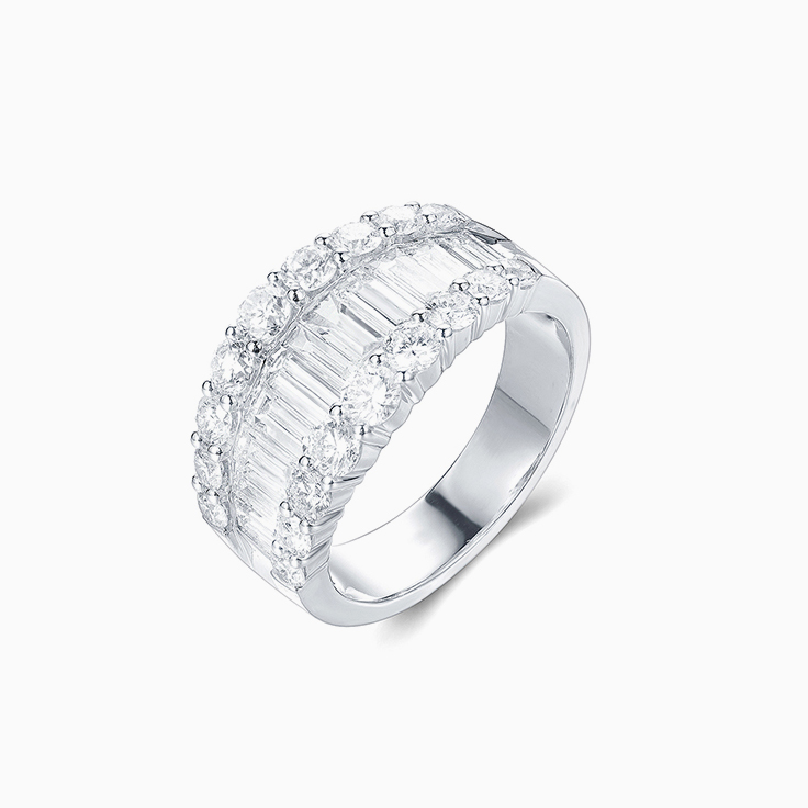 Baguette and Round Diamond Dress ring