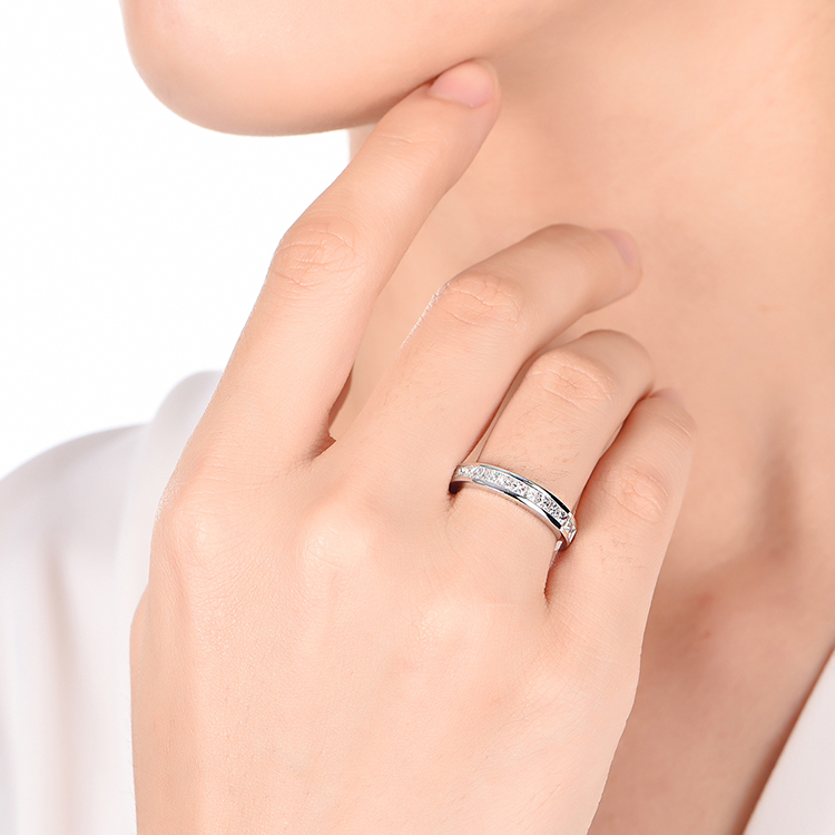 Princess Diamond wedding band