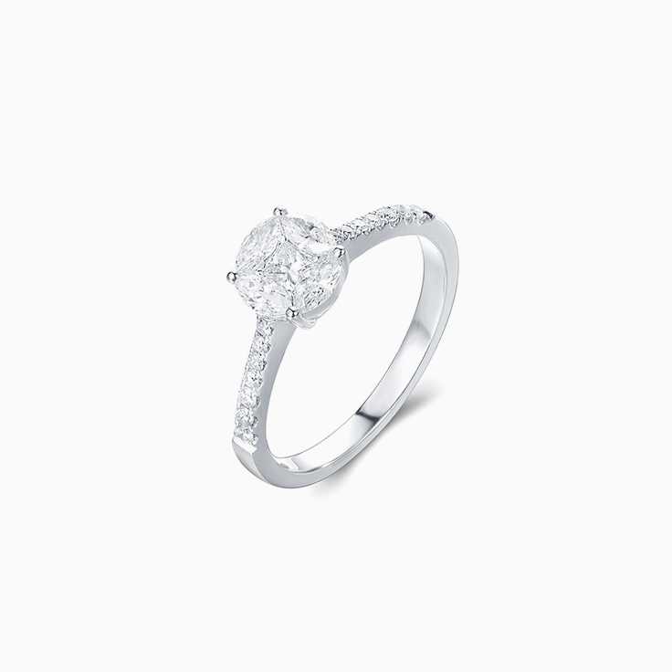 Pear Diamonds Cluster Ring